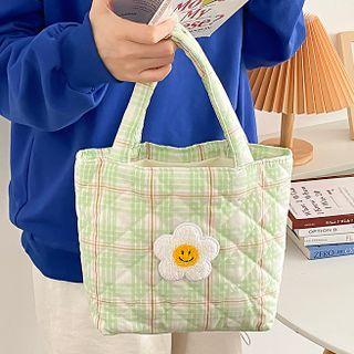 Flower Plaid Handbag