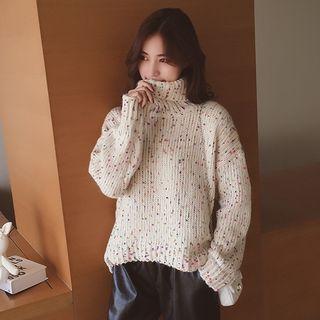 Dotted Turtleneck Sweater