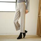Cropped Wool Blend Wide-leg Pants