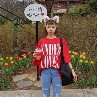 Short-sleeve Lettering Oversized T-shirt