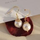 14k Gold Plated Faux Pearl Dangle Earring 1 Pair - Gold - One Size