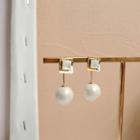 925 Sterling Silver Faux Pearl Dangle Earring 1 Pair - One Size