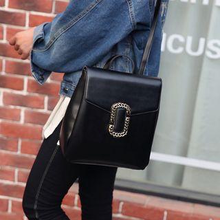 Convertible Faux-leather Backpack