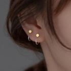 Mini Disc Earring 1 Pair - Silver & Gold - One Size