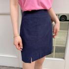 Plain Linen Miniskirt