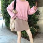 Plain Sweatshirt / Mini A-line Skirt