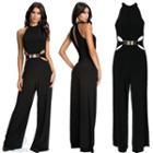 Cut Out Detailed Sleeveless Jumpsuit