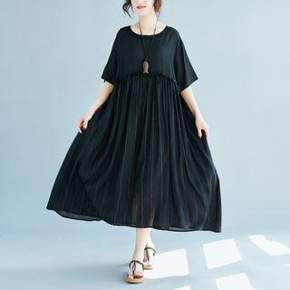 Fringed Elbow Sleeve Dress