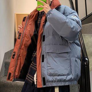 Stand-collar Color-block Padded Parka