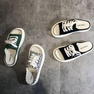 Peep-toe Platform Sneaker Mules