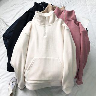 Stand-collar Half-zip Sweatshirt