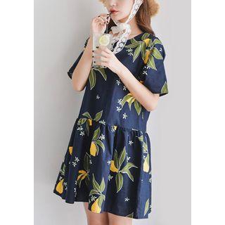 Foliage Linen Blend Mini Dress