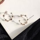 Rhinestone Star Open Hoop Earring