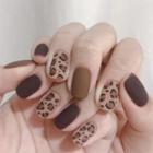 Leopard Print Faux Nail Patch Coffee - One Size