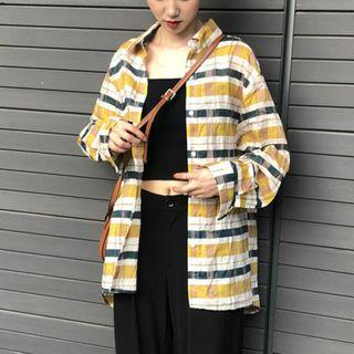 Plaid Shirt 5153 - Yellow - One Size