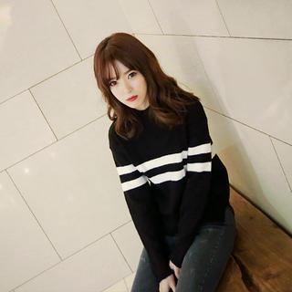 Mock-neck Stripe Sweater