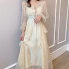 Light Jacket / Spaghetti Strap Maxi Dress