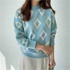 Mockneck Patterned Sweater