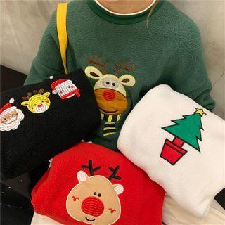 Long-sleeve Christmas Embroidered Sweatshirt