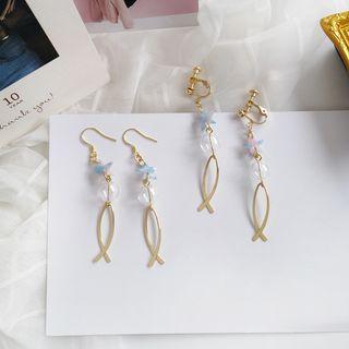 Glass Ball Alloy Fringed Earring