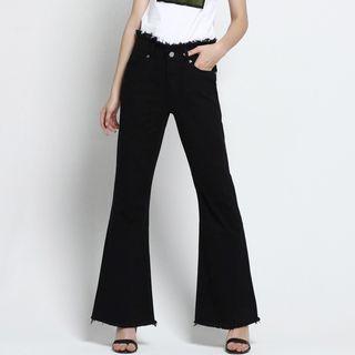 Frayed Bell Bottom Jeans