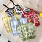 Plaid Suspender Top