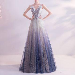 Sleeveless Mesh A-line Wedding Gown