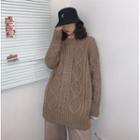 Cable Knit Sweater / Wide-leg Knit Pants