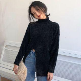 Mock-neck Slit Detail Sweater