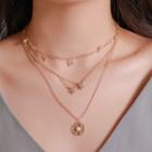 Pendant Star Layered Necklace 01 - 12089 - Gold - One Size