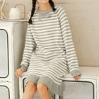 Bow Accent Stripe Mermaid Sweater Dress