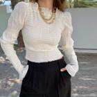 Bell Sleeve Crop Ruffled Blouse