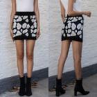 Leopard Print Knit Mini Skirt