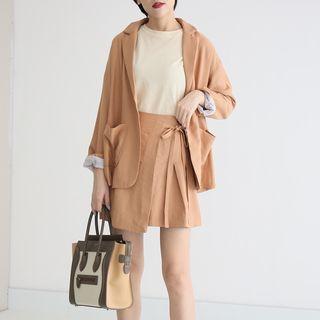 Set: Plain Blazer + A-line Skirt