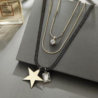 Multi Layer Star Drop Necklace