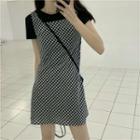 Short-sleeve T-shirt / Gingham Overall Dress