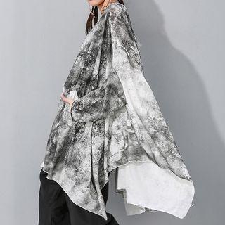 Tie-dyed Batwing-sleeve T-shirt