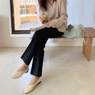 Oval-toe Sheepskin Flats