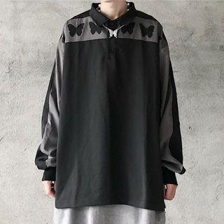 Butterfly Applique Shirt Black - One Size