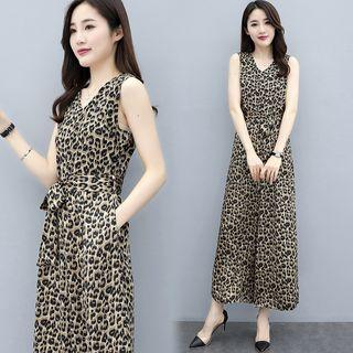 Set: Long Light Jacket + Printed Sleeveless Jumpsuit