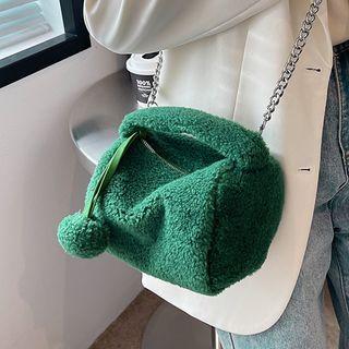 Fleece Barrel Crossbody Bag
