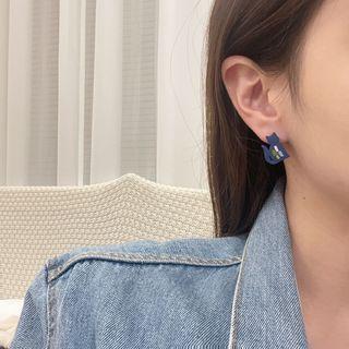Cat Asymmetrical Alloy Earring 1 Pair - Asymmetric - Navy Blue - One Size