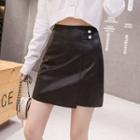 High-waist Faux Leather Skirt