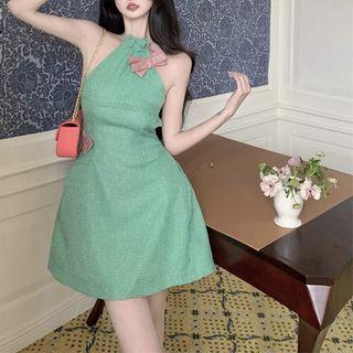 Halter Bow Accent Dress