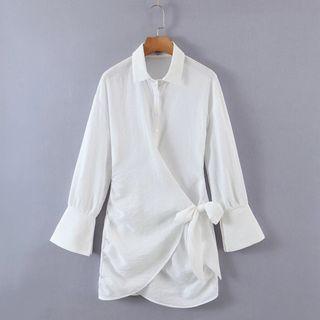 Tie-strap Mini Shirt Dress