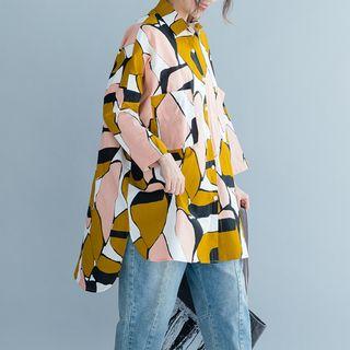 Print Long-sleeve Shirt As Shown In Figure - L