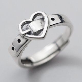 Heart Sterling Silver Ring S925 Silver - Ring - Silver - One Size