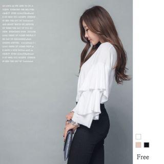 Ruffle-tiered Sleeve Top