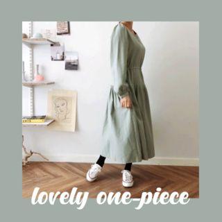 Round-neck Drawstring-waist A-line Dress