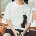 Zip Elbow-sleeve T-shirt